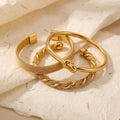 Fashion Braided Twisted Knot Open Cuff Bracelet 6W6JBR614