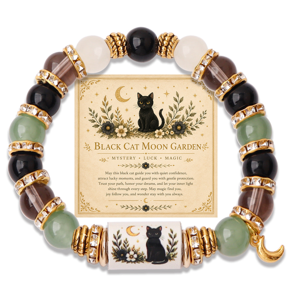 Handmade Halloween Ghost Beaded Stretch Bracelet 6W6JBR449