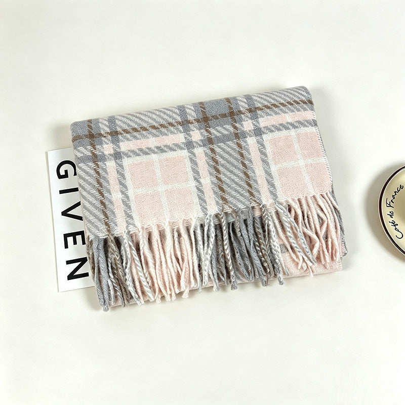Tartan Plaid Tassel Scarf - DippedShop Wholesale - #0515