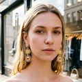 Retro Color Contrast Resin Pendant Drop Earrings 6W6JER609