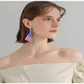 Stylish Sequin USA Flag Pendant Hook Earring 8ZA6JER193L