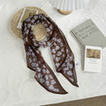 Vintage Floral Print Triangle Shape Silk Scarf MK2BLW6W6NSI52