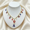 Retro USA Flag Hat Pendant Tassel Necklace 8ZA6JNC289L