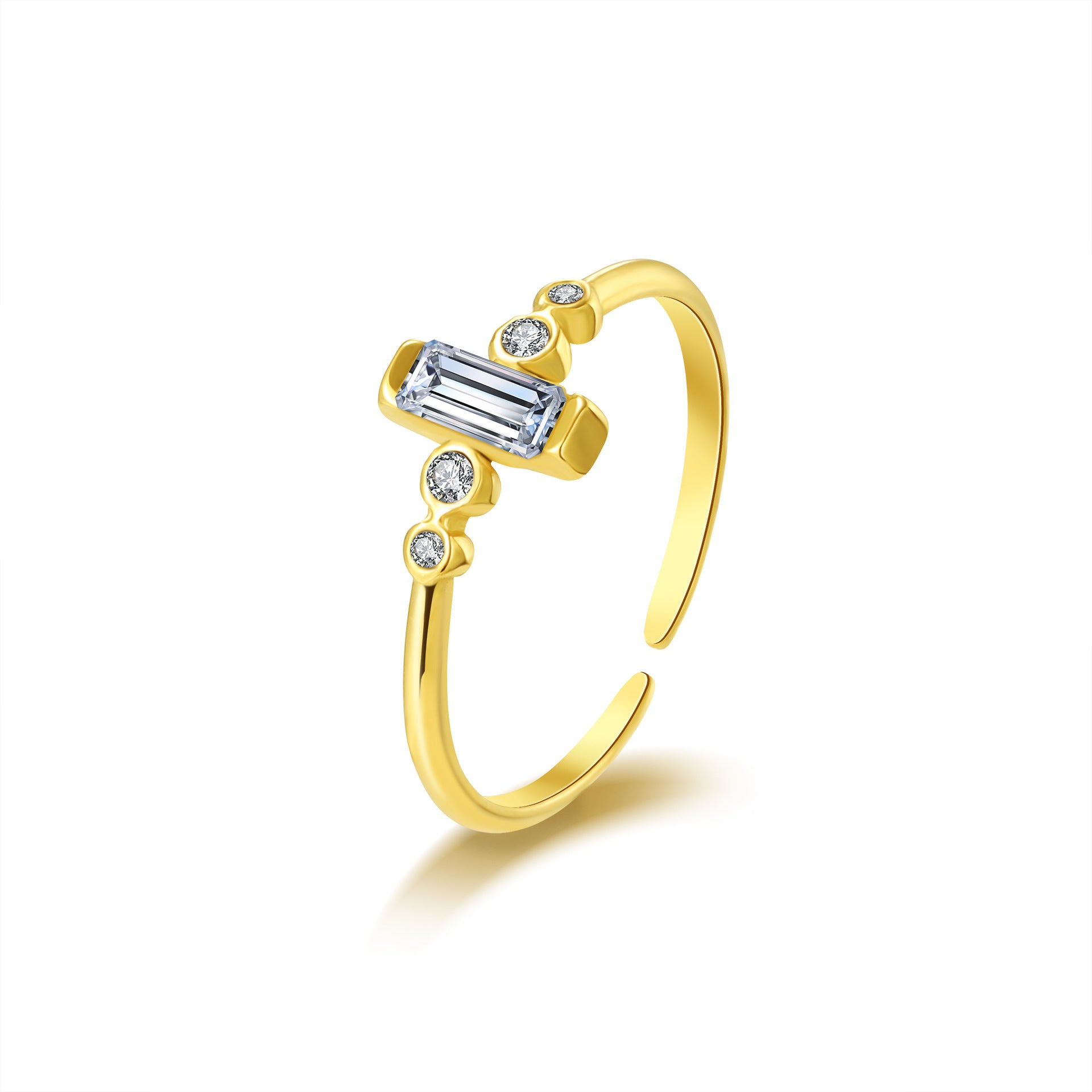 Simple Cubic Zirconia Open Sta - DippedShop Wholesale - #4819
