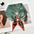Vintage Floral Print Pearl Solf Silk Scarf MK2BLW6W6NSI64
