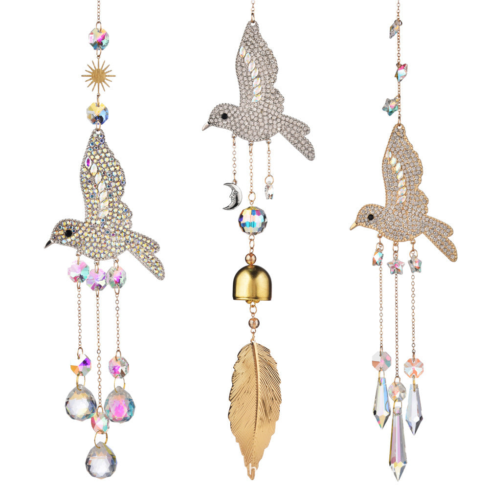 Sparkling Hummingbird Crystal Sun Catcher Wind Chime 6H7HLS206