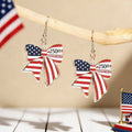 Stylish USA Flag Bowknot Pendant Hook Earring 8ZA6JER184L