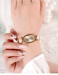 Trendy Oval Quartz Irregular Chain Bnagle Watch MK2SSAS6W6JWA13