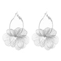 Fashion Gold Plated Floral Dangle Hoop Earrings 6W6JER587