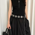Trendy Cowgirl Cool Patchwork Wide Leather Belt 6W6JBT140