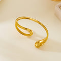 Vintage Feather Gold Plated Open Cuff Bracelet 6W6JBR592