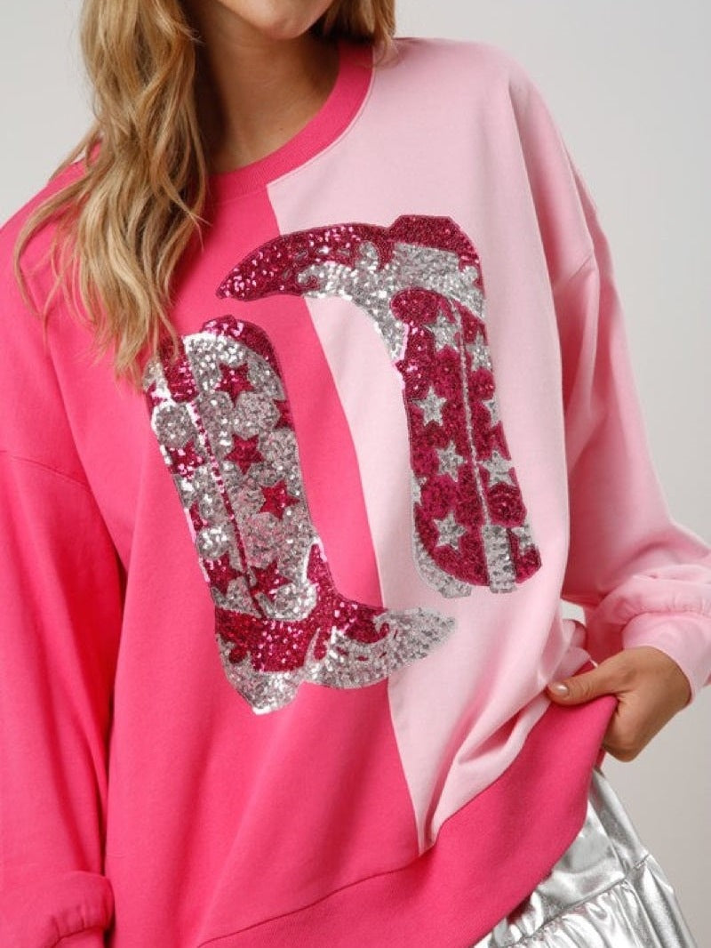 Color Block Sequin Sweatshirt - DippedShop Wholesale - #3267
