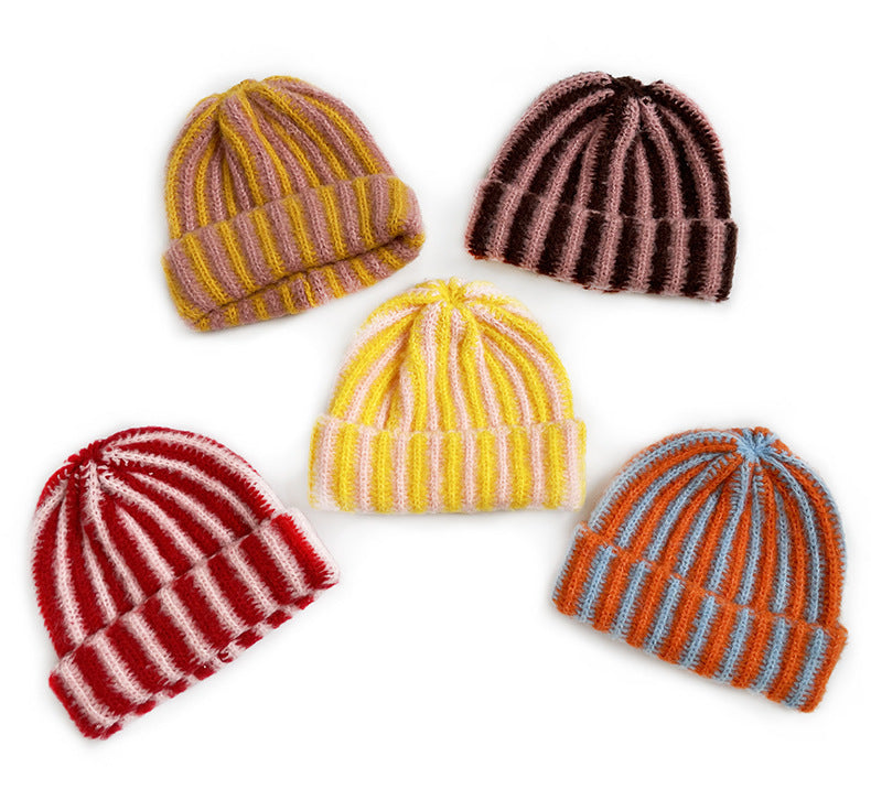 Striped Knit Beanie - DippedShop Wholesale - #0659