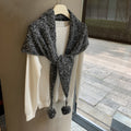 Knit Pom-Pom Shawl - DippedShop Wholesale - #6307