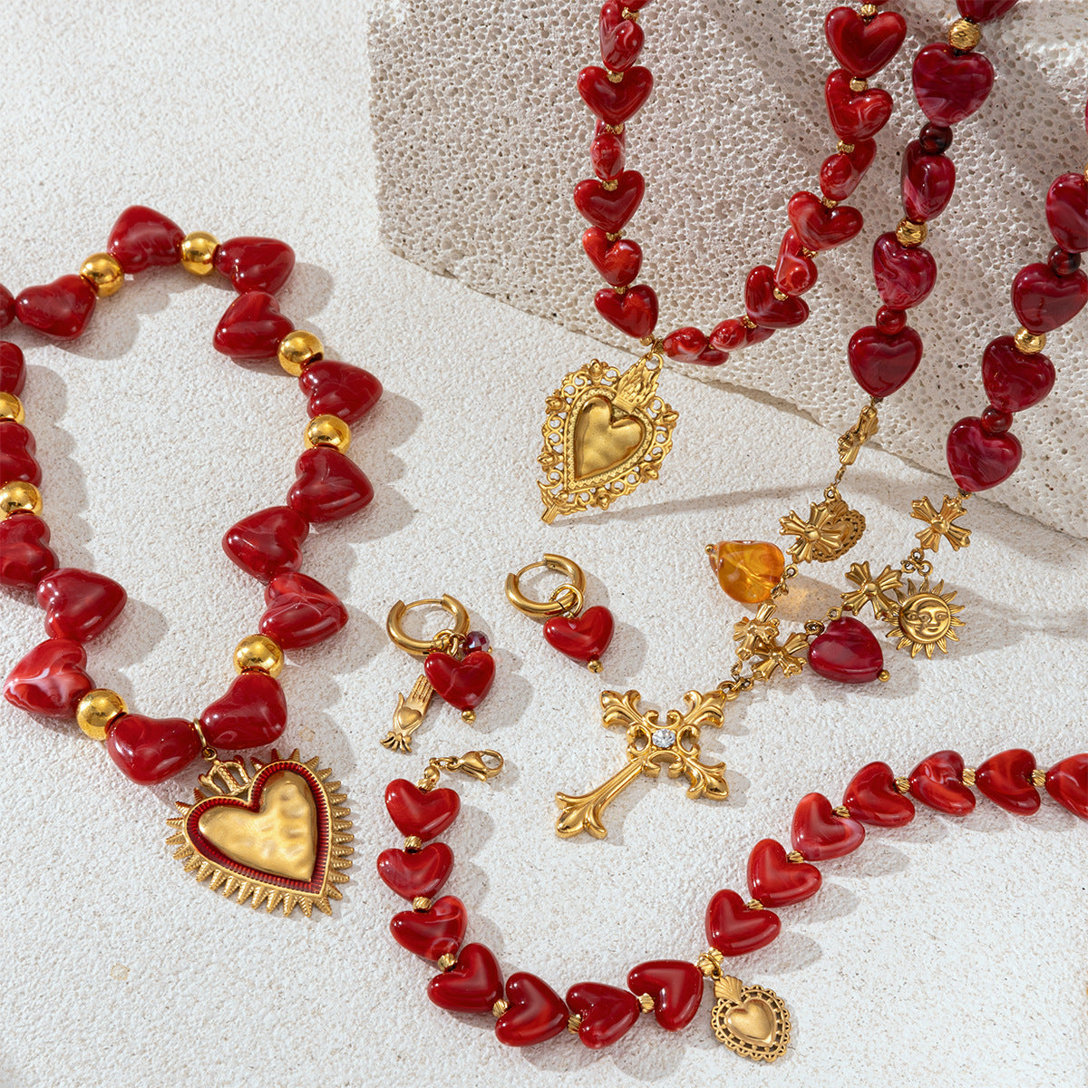 Acrylic Heart Choker Necklace - DippedShop Wholesale - #2755