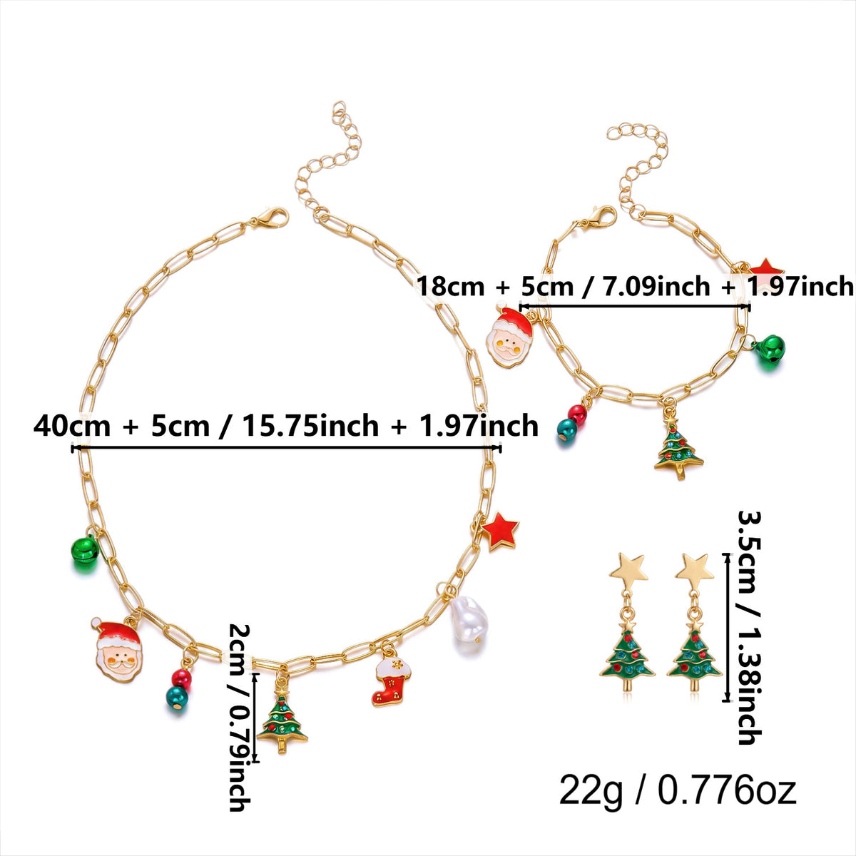 Christmas Santa Snowman Bell Charm Necklace 6W6JNC876