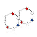 Stylish USA Flag Star Shape Hoop Earrings 8ZA6JER196L