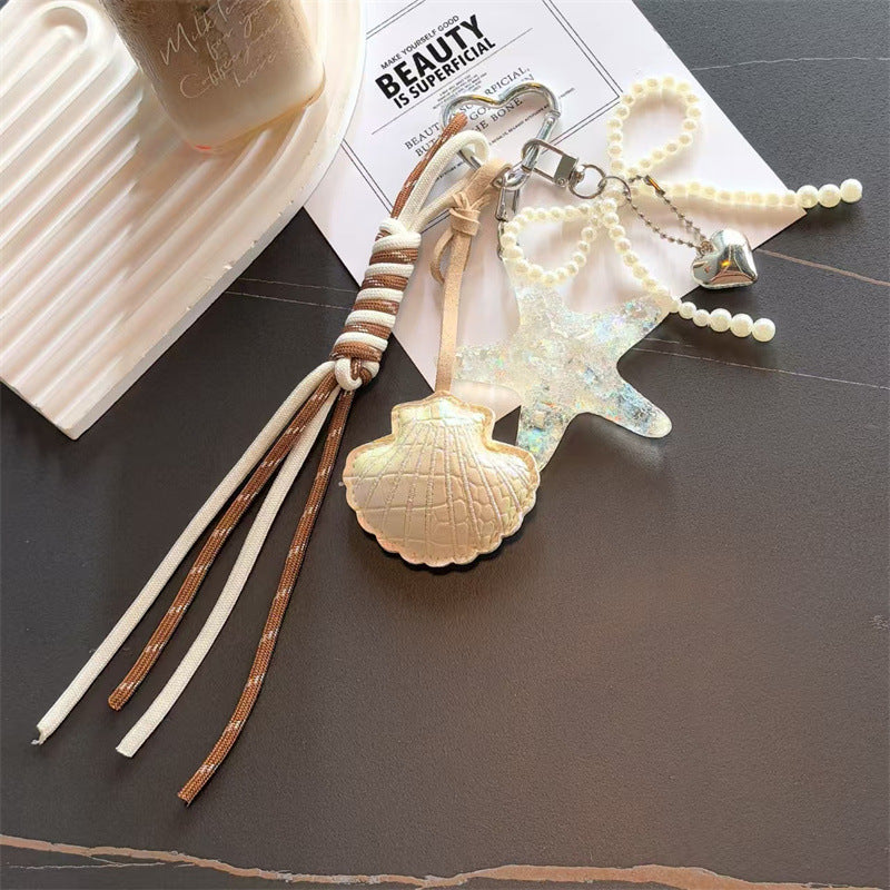 Ocean Element Starfish Shell Pendant Keychain 6W10BBC373