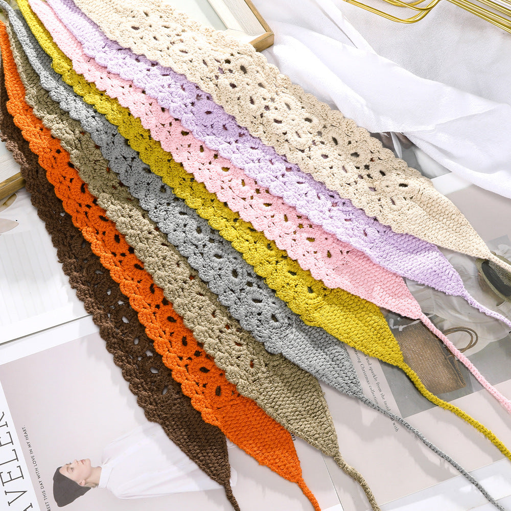 Boho Handmade Crochet Floral Solid Color Headband MK2BK6W6HHS21