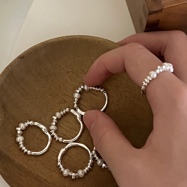 Pearl Beaded Thin Ring - DippedShop Wholesale - #1603