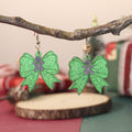 Leopard Bow Dangle Earrings - DippedShop Wholesale - #8659