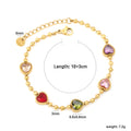 Colorful Heart CZ Bracelet - DippedShop Wholesale - #6579