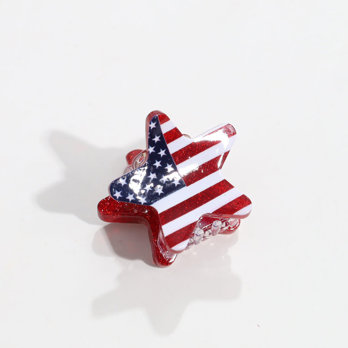 Stylish USA Flag Love Shape Nonslip Hair Clip 8AS6HCP58T