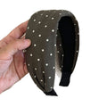 Vintage Coffee Polka Dots Padded Wide Headband 6W6HBD290