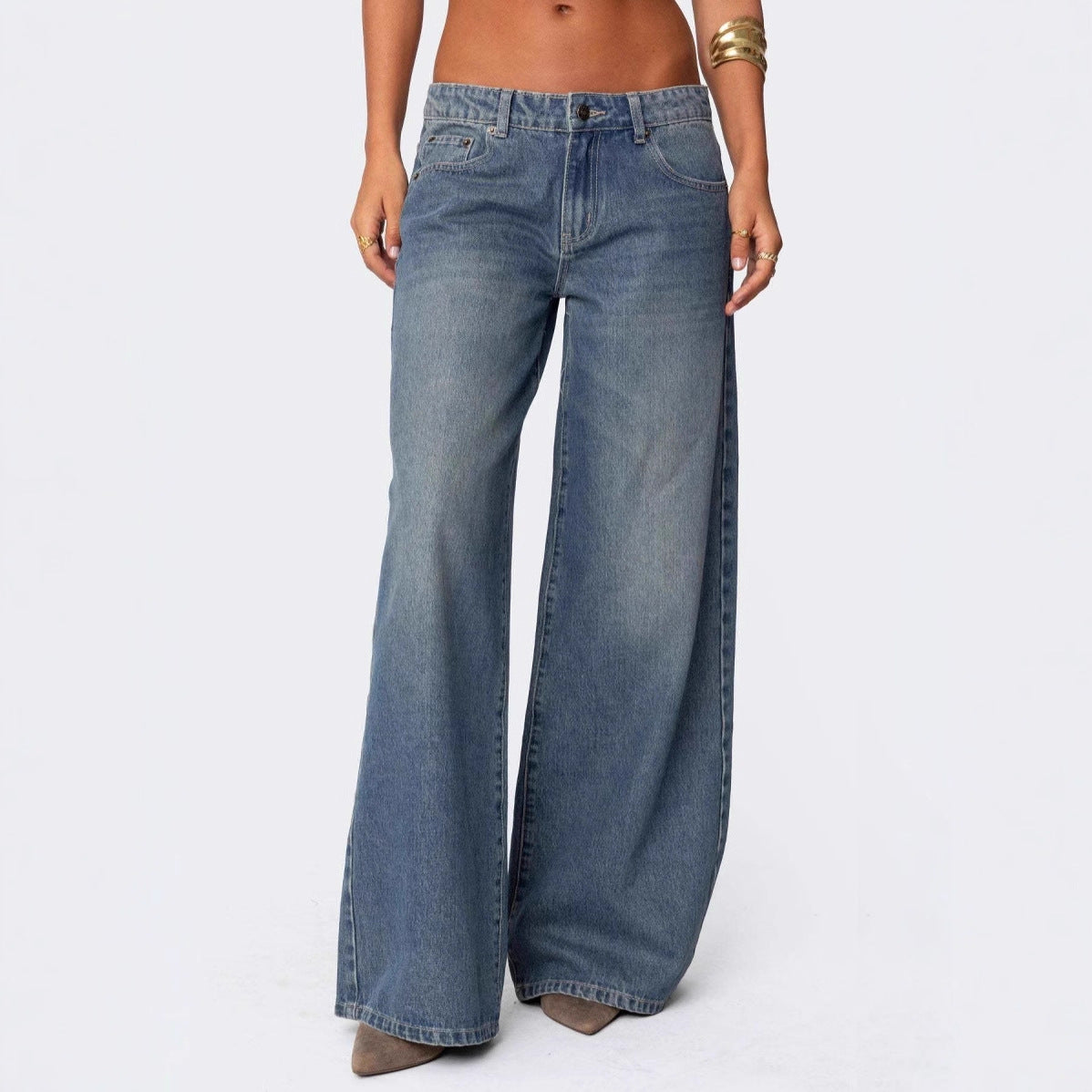 Minimalist Wide Leg Denim Pants - DippedShop Wholesale - #1155