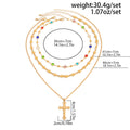 Layered Cross Pendant Necklace - DippedShop Wholesale - #5571