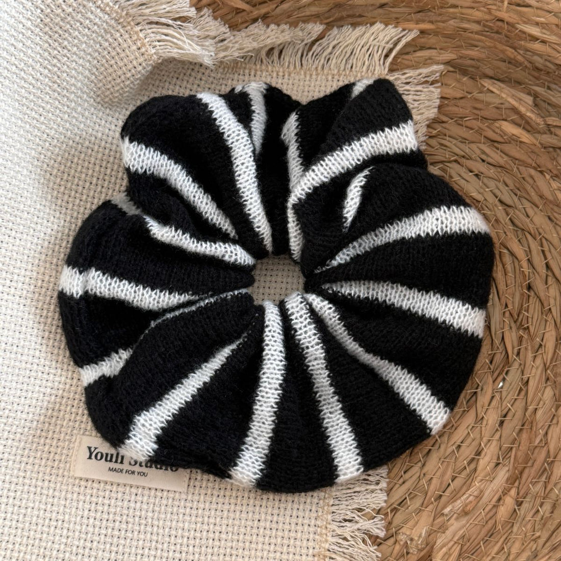 Ruffled Striped Scrunchies - DippedShop Wholesale - #1235