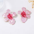 Color Block Flower Stud Earrings - DippedShop Wholesale - #2595