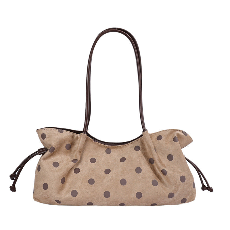 Vintage Polka Dots Ruched Shoulder Bag 6W10BBG2470