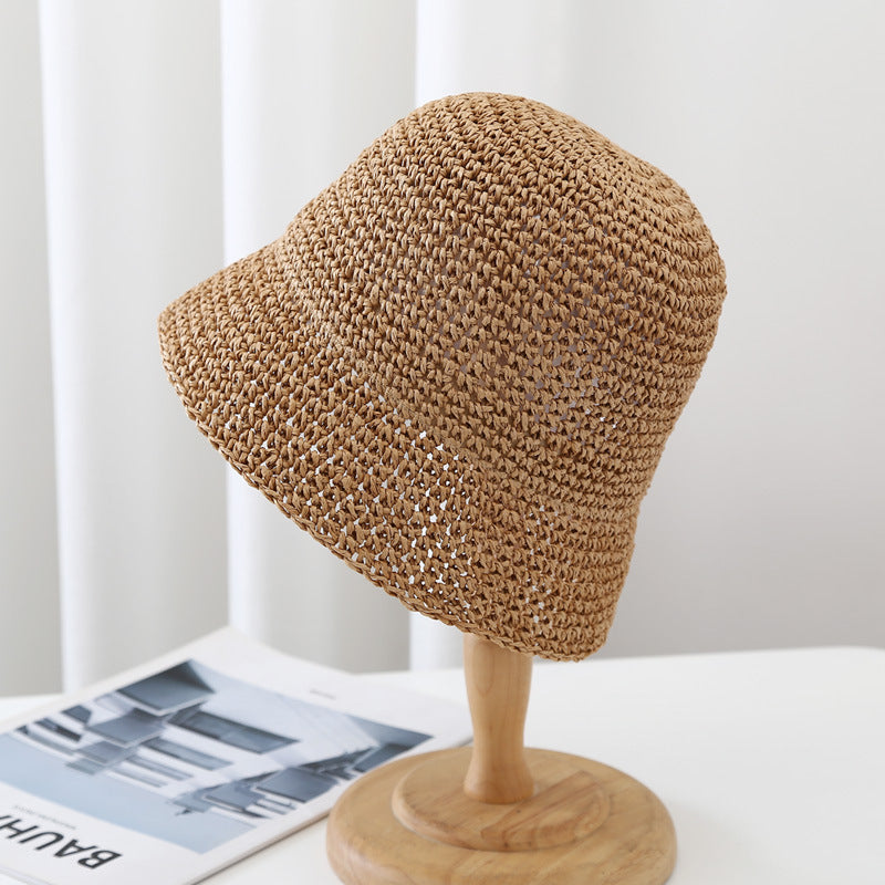 Minimalist Foldable Straw Hat - DippedShop Wholesale - #3907