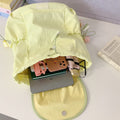 Cute Bowknot Embroidery Flap Drawstring Backpack 6S10BBG1447