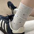 Floral Ribbed Crew Socks - DippedShop Wholesale - #2163