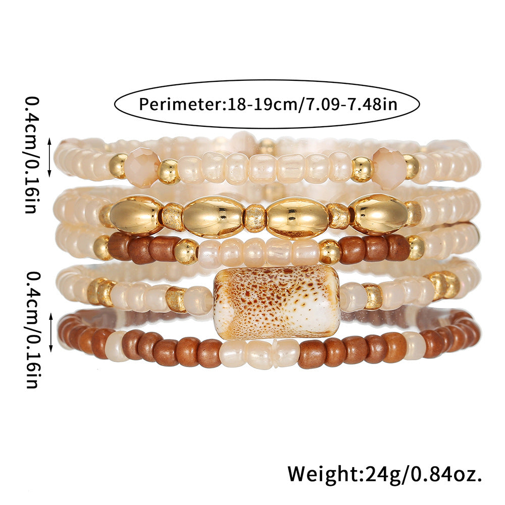 Boho Multi-Layer Seed Bead Bracelet Set 6W6JBR490