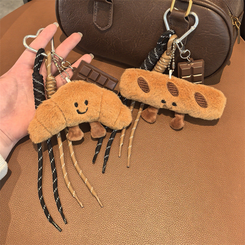 Creative Plush Croissant Pendant Keychain Bag Charm 6W10BBC372