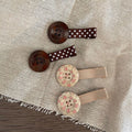 Floral Button Duckbill Hair Clips - DippedShop Wholesale - #8067