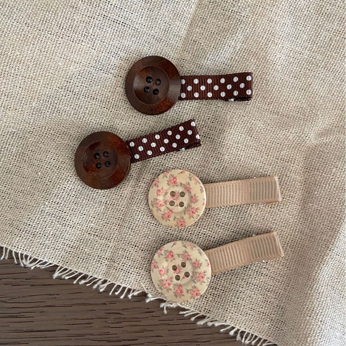 Floral Button Duckbill Hair Clips - DippedShop Wholesale - #8067