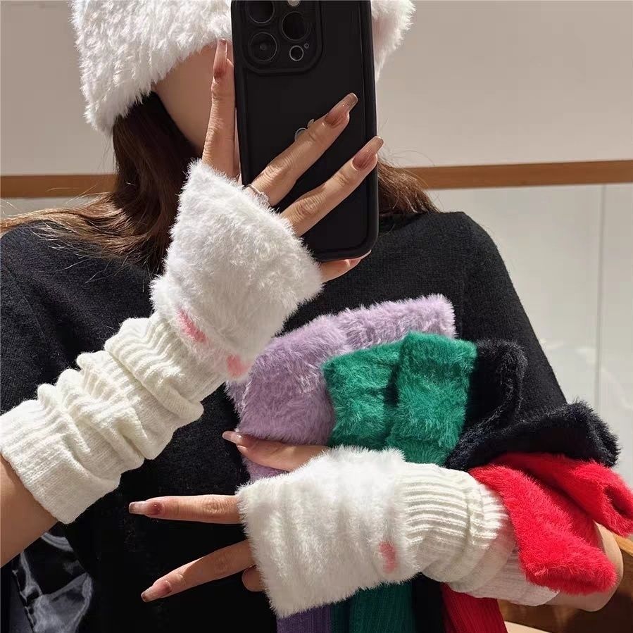 Knitted Fingerless Arm Warmers - DippedShop Wholesale - #3299