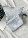 Minimalist Rose Embossed Travel Makeup Bag MK2BW6W10BOB407