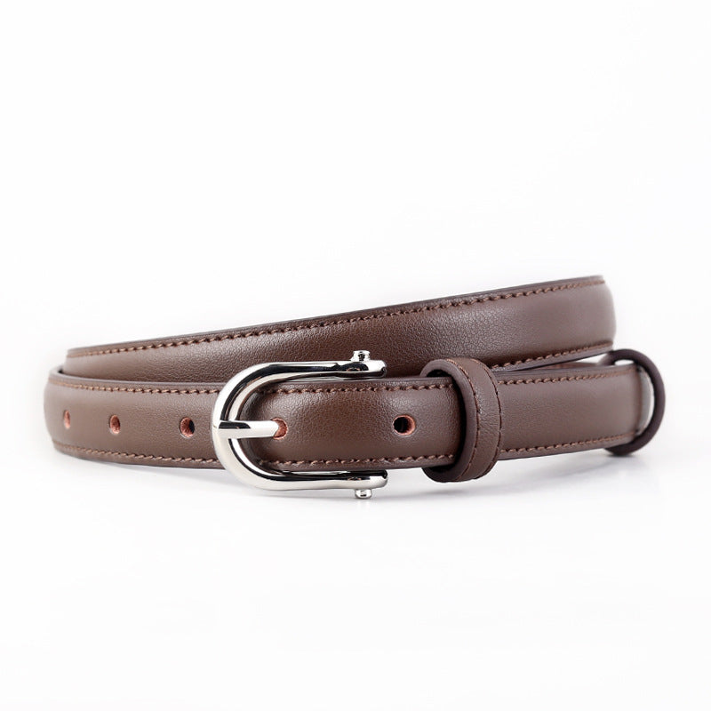 Simple Solid Color Pin Buckle Leather Belt 6W6JBT158