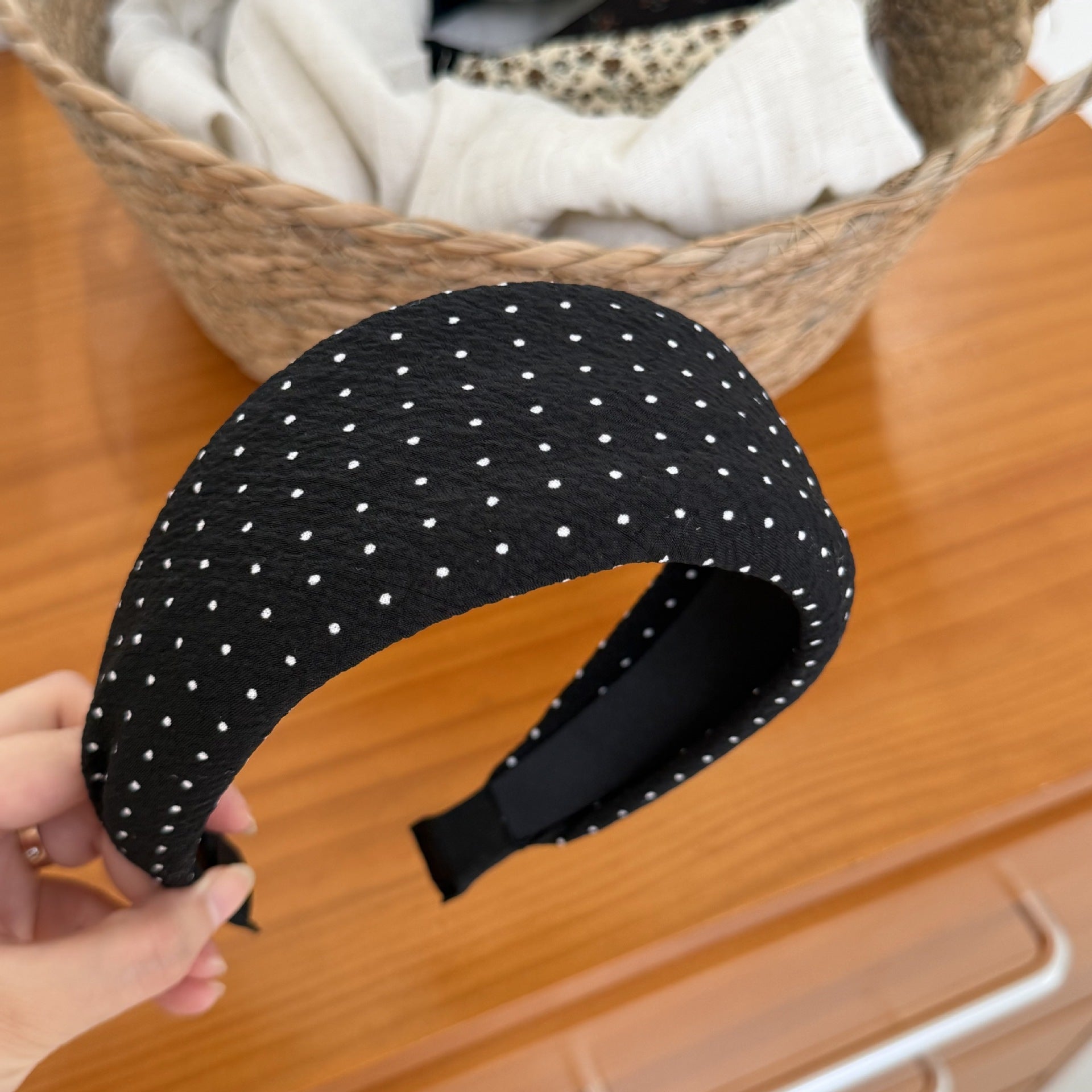 Vintage Floral Polka Dot Wide Headband 6W6HBD280