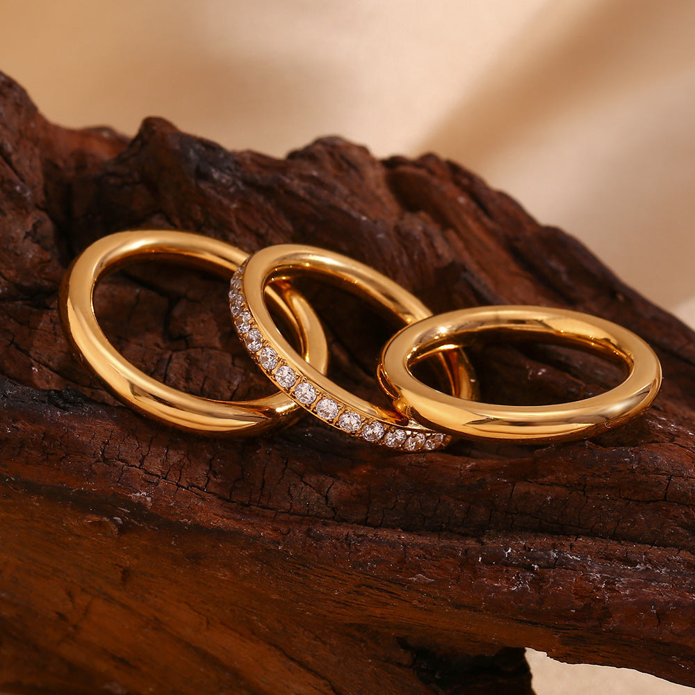 Cubic Zircon Ring Set - DippedShop Wholesale - #2243