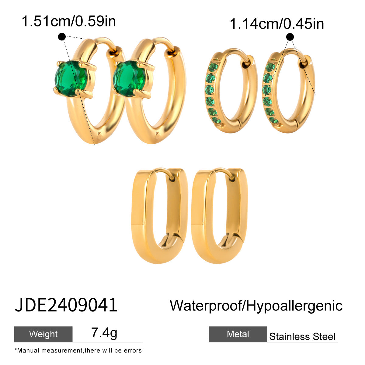 Gold Plated Rhinestone Hoops - DippedShop Wholesale - #5475