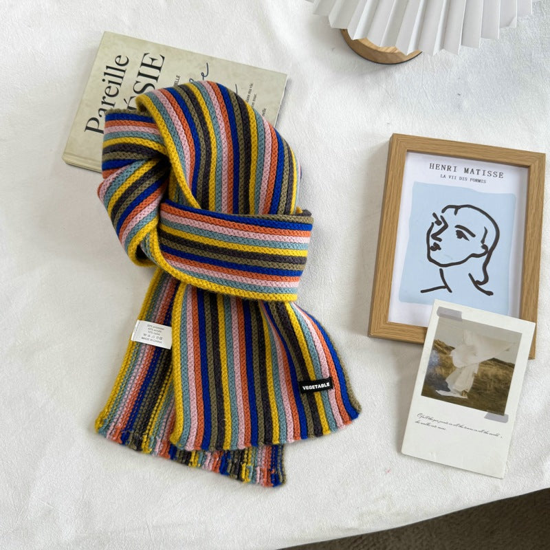 Striped Knit Scarf - DippedShop Wholesale - #5539