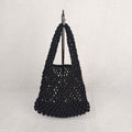 Solid Color Hollow Out Woven Handbag MK2BLW6W10BBG931