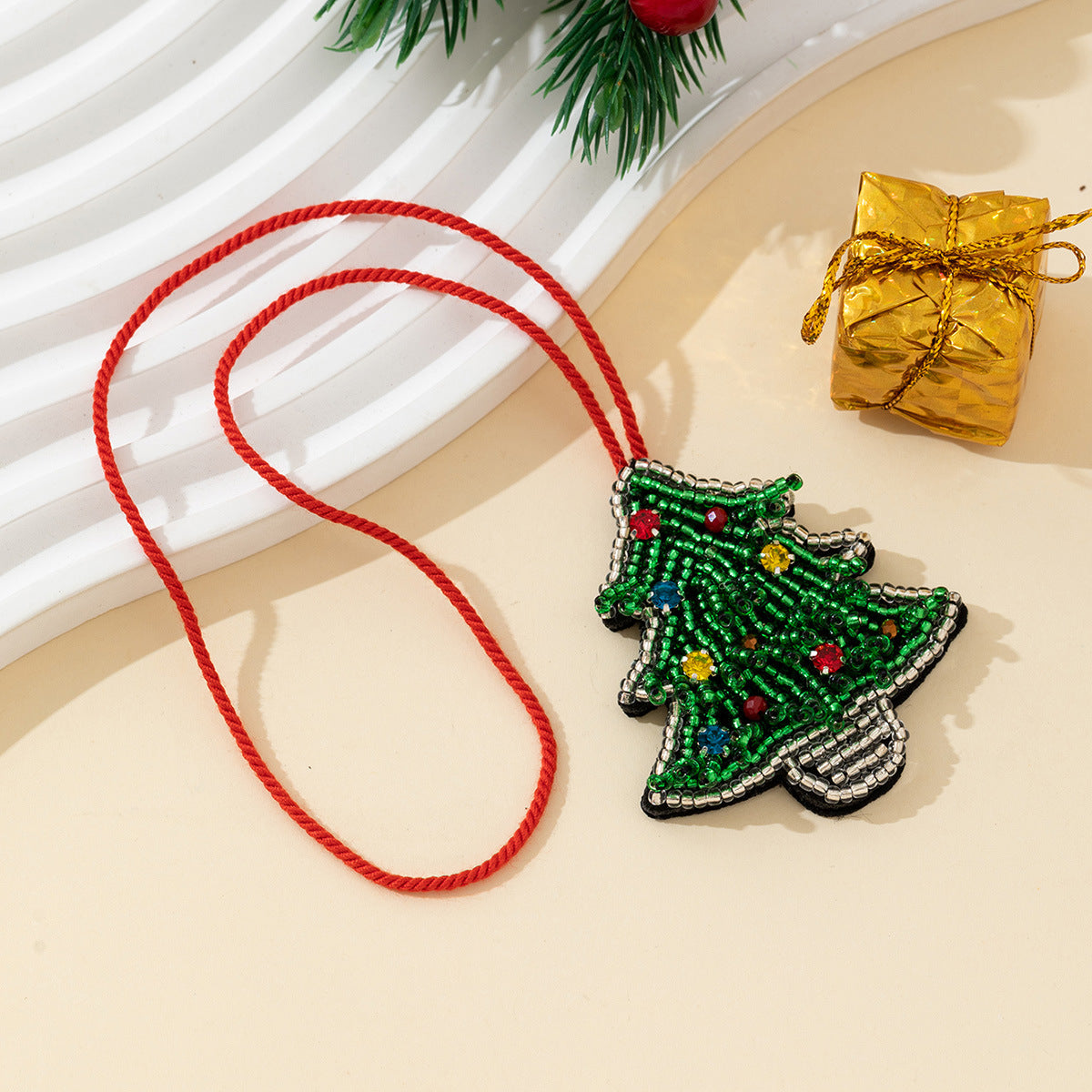 Colorful Rhinestones Christmas Tree Pendant Bag Charm 6W10BBC786