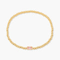 Luxury Square Rhinestone Gold Plated Beaded Bracelet 6W6JBR529